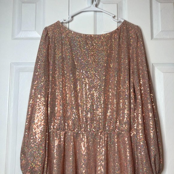 Good Time USA Champagne Sparkle Dress 2x - Picture 6 of 10